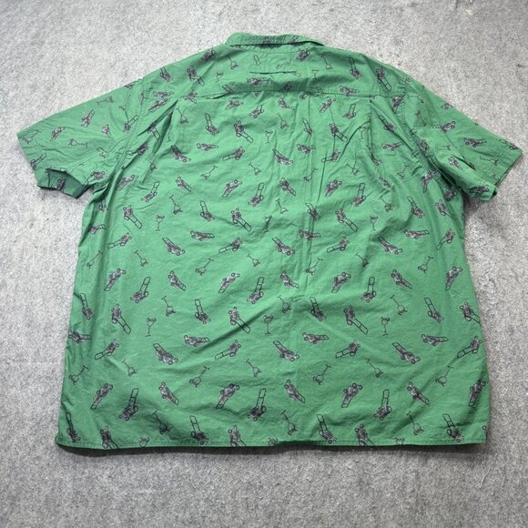 Duluth Trading Untucked Shirt Men 2XLT Green Lawnmower Graphic Short Sleeve - Picture 8 of 13